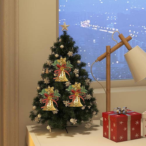 Decoración Navideña Con Campana Dorada Juego De Campanas Nav