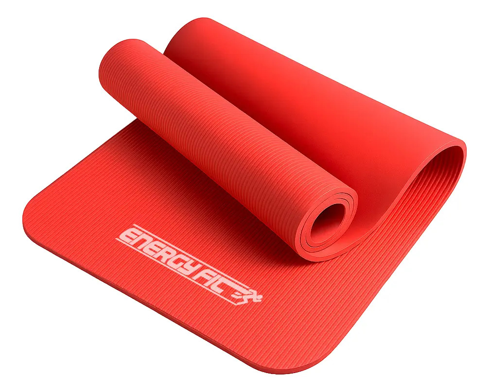 Mat Yoga 10 Mm Colchoneta Pilates Caucho Nbr 180x62 + Bolso Rojo