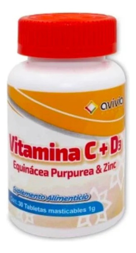 Avivia Vitamina C + D3 Frasco C/30 Tabs Masticales De 1g