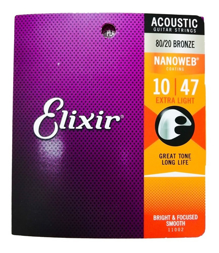 Encordado Guitarra Acústica Elixir 80/20bronce 11002 10 47