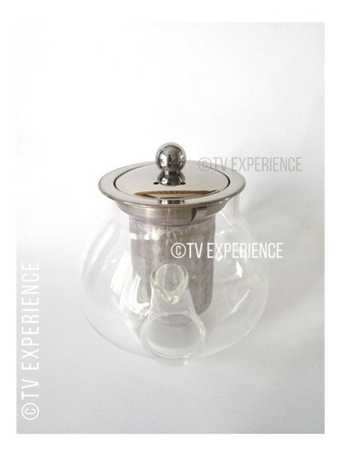 Imagen 7 de 8 de Tetera Vidrio Con Infusor Acero Inox. P/té Hebras 600 Ml
