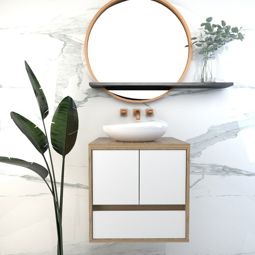 Imagen 6 de 10 de Vanitory Flotante Colgante Mueble Baño Para Bacha De Apoyar