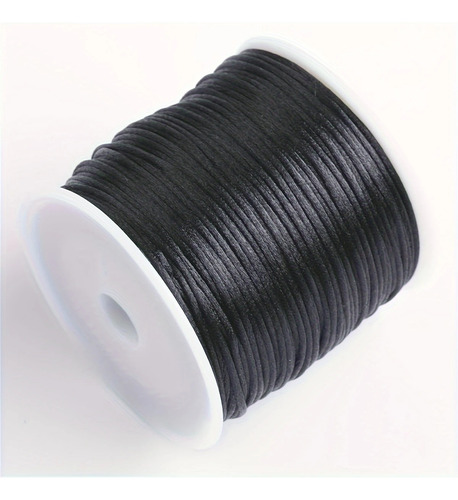 Cordón De Seda 3mm Cola De Rata Bisutería Todos Los Colores Negro