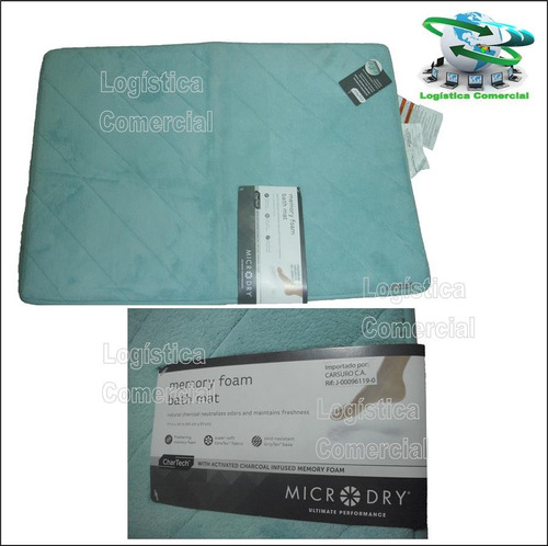 Alfombra Baño Microfibra Antideslizante Absorbente 43 X61 Cm