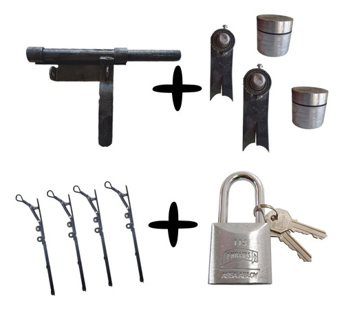 Herrajes Para Portón Y Puerta Abatible Con Cerradura. Kit#12