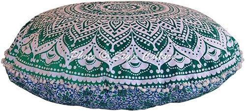 Stylo Culture Indian Indian Floor Cushion Cover Mandala Flo
