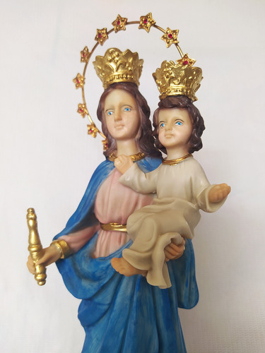 Imagem Nossa Senhora Auxiliadora Maria 30 Resina Aro Pedras