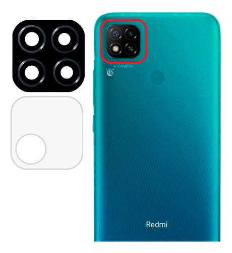 Vidrio Lens Repuesto De Cámara P/ Xiaomi Redmi 9c + Protecto