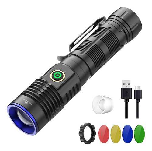 Linterna Tctica Led Recargable Windfire 5 En 1: Alta Potenci