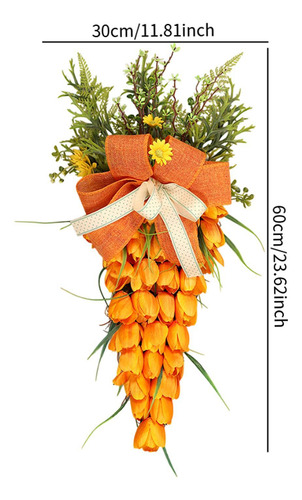 Guirnalda Decorativa De Tulipán, Zanahoria, Pascua,