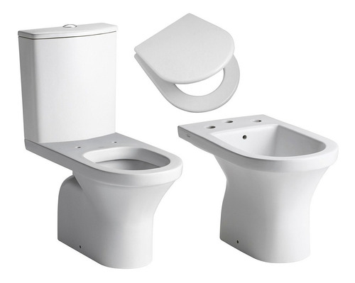 Inodoro Ferrum Varese Largo Deposito Bidet 3 Ag Tapa *