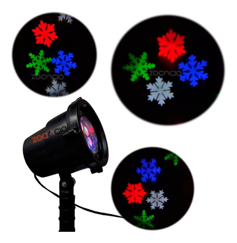 Proyector De Navidad Luces Laser Copos De Nieve Coloridos