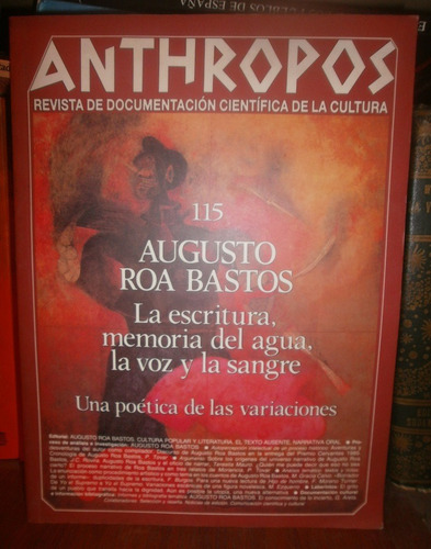 Revista Anthropos Nro 115 Artículos Sobre Augusto Roa Bastos