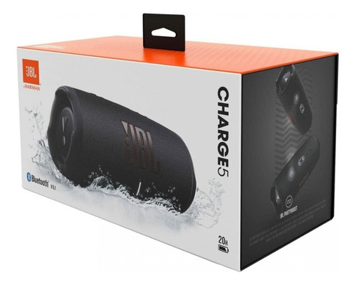 Altavoz Portátil Jbl Charge 5 Bluetooth, Negro, A Prueba De Agua, 20h Batería Black