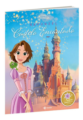 Livro Infantil Princesas Castelo Encantado Com Adesivos Disney, Livro Infantil Para Ler E Se Divertir, Complete O Cenário Culturama
