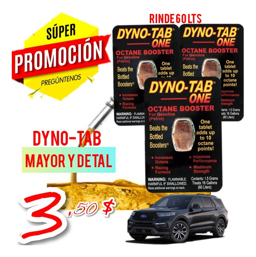 Dyno Tab Elevador De Octanaje Mayor Y Detal Tienda
