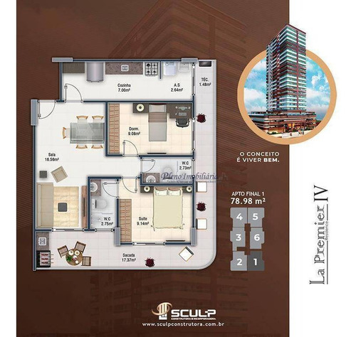 Imagem 13 de 18 de Apartamento Com 2 Dormitórios Sendo 1 Suíte, À Venda, 76 M² Por R$ 511.996 - Vila Guilhermina - Praia Grande/sp - Ap0816