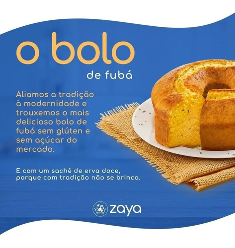 Imagem 4 de 5 de O Bolo De Fubá Zaya Flour - Sem Glúten E Sem Açúcar 490g