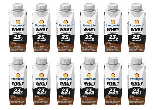 Bebida Láctea Piracanjuba Whey Cacau Zero Lactose 250ml Kit