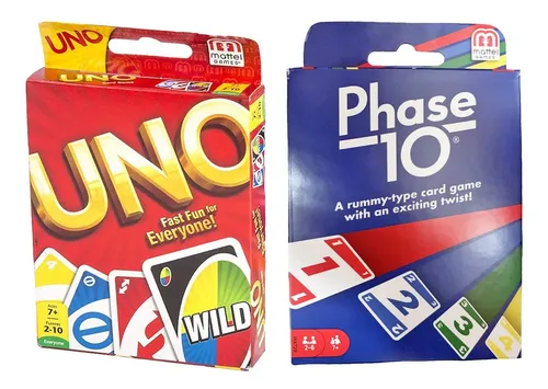 comprar Juego De Cartas Mattel Phase 10 Con Juego De Cartas Uno
