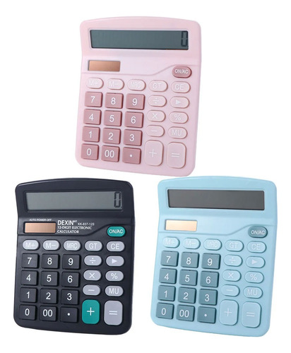 Calculadora Digital De Escritorio 12 Digitos A Pila Y Carga Rosa Claro