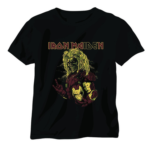 Polera Estampada Iron Maiden Parodia Iron Man - Rock - Dtf