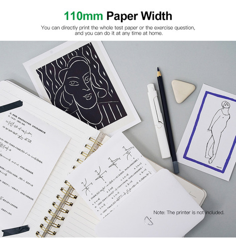 Q Rollo De Papel Térmico Blanco No Adhesivo Poooli De 110 X