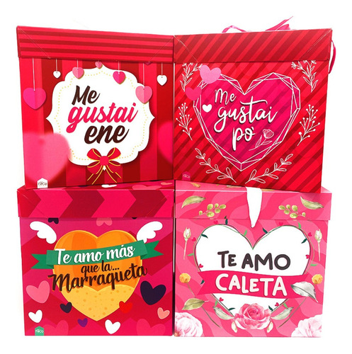 Caja Plegable Amor 10x10 San Valentín X12 Und.