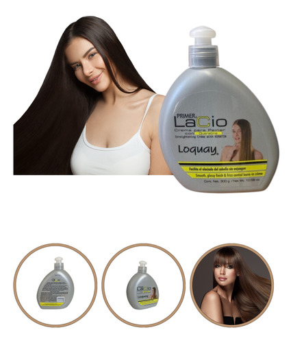  Loquay Crema Peinar Cabello Lacio Con  Keratina Sin Frizz