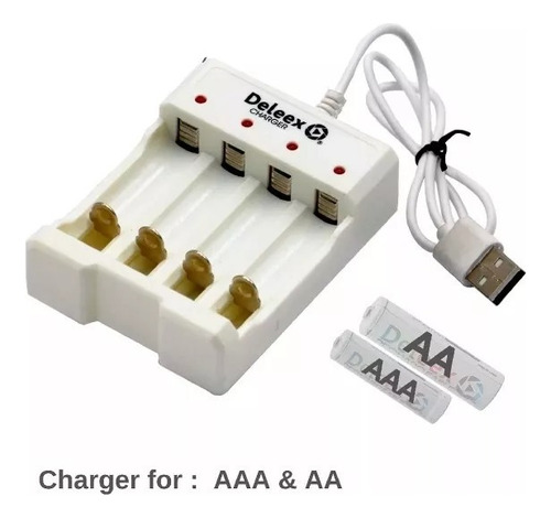 Cargador De Pilas Universal Recargables Aa/aaa Usb