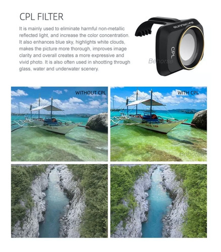 Imagen 7 de 9 de Dji Mavic Mini, Mini 2, Set De 4 Filtros Ndpl 4, 8, 16, 32