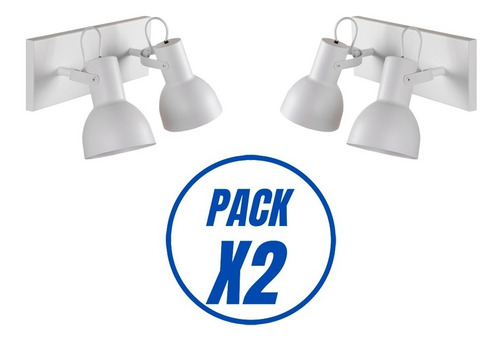 Imagen 3 de 6 de Pack X2 Lampara Aplique Spot Dos Luces Apto Led