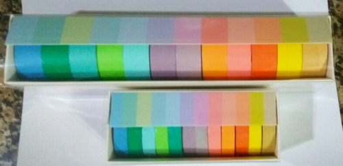 Imagem 1 de 1 de Washi Tape Fita Adesiva Scrapbook Pastel Mj C/24