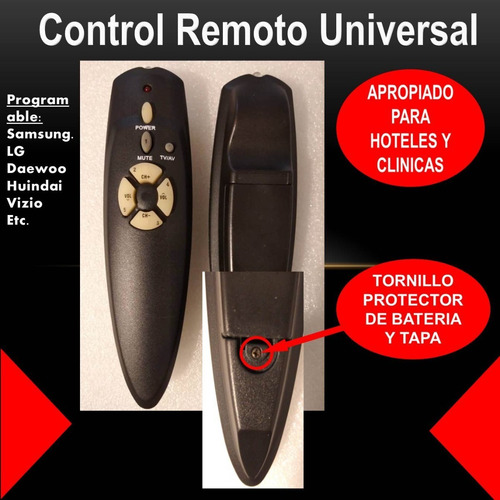 Control Remoto Universal Tv Apropiado Para Hoteles Y Clinica