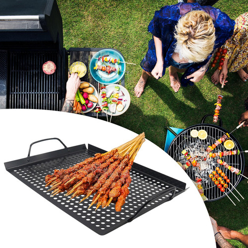 Plato Para Parrilla De Barbacoa, Sartén Con Agujeros,
