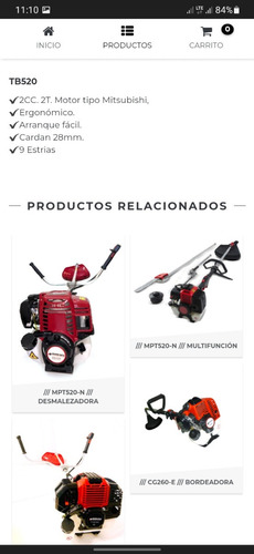 Imagen 7 de 8 de Desmalezadora A Gasolina 52cc Shimaha Tb520
