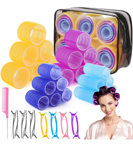 Juego De 40 Rodillos Para El Cabello, Rodillos De Pelo Autoa