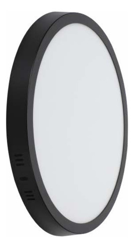 Plafon Redondo Negro 18w 3000k Luz Calida 21,1 X 3cm
