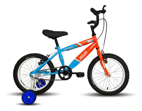 Bicicleta Peregrina Niño Con Ruedas Entrenadoras Rodada 16 Color Azul/naranja