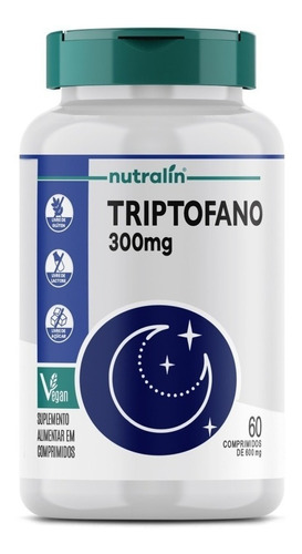 Triptofano 300mg - 60 Comprimidos - Nutralin Sabor Sem sabor