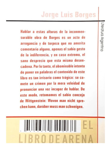 El Libro De Arena / Jorge Luis Borges / Libro Nuevo!!!