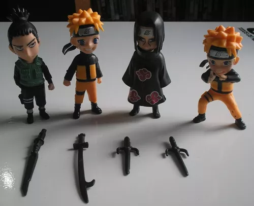 Cartela C/4 Bonecos Naruto A Diversão Do Desenho Animado