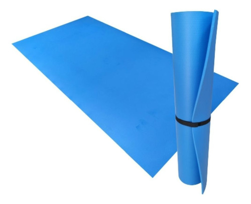 Tapete Em Eva 2m X 1m X 10mm Praia Funcionais Fitness Yoga Cor Azul