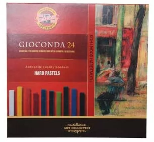 Koh-I-Noor Gioconda - Juego de lápices pastel suaves, 24 unidades  empaquetadas en lata, lápices de colores surtidos (FA8828.24)