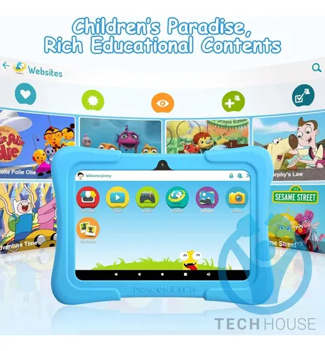 Tablet 7 Pulg Para Niños Con Funda Silicona Sistema Android Azul