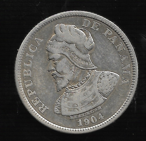 Panama 25 Centesimos 1904  Plata Km# 4 Exc-