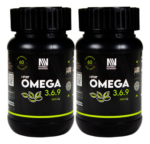 Natural Nutrition Kit X2 Omega 3 6 9 Sport Suplemento 6c