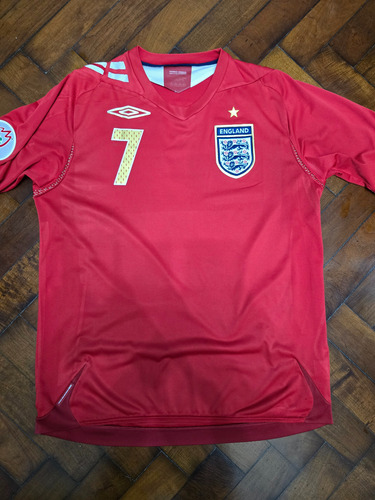 Camiseta Alternativa Inglaterra 2008/09, Beckham 7 Talle M (Usado)