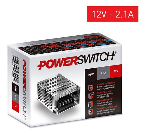 Imagen 2 de 10 de Fuente Switching Metalica 12v 2a Amp Cctv Tira Led