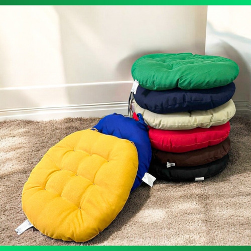 2 Assentos De Cadeira Futon 40x40 - Liso Redondo Cor Marrom